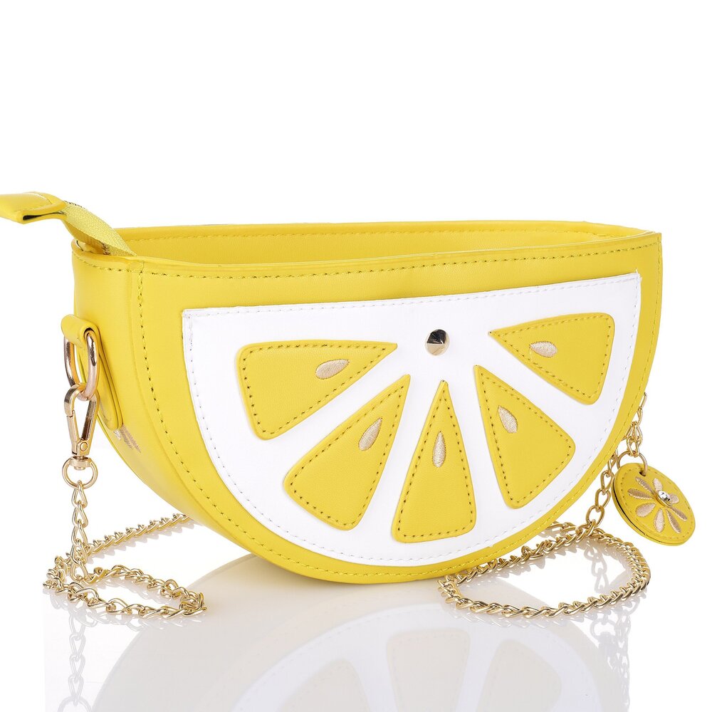 8086 Fruit Shape Handbag PU Crossbody Metal Chain Shoulder Bag Adjustable - Picture 3 of 7